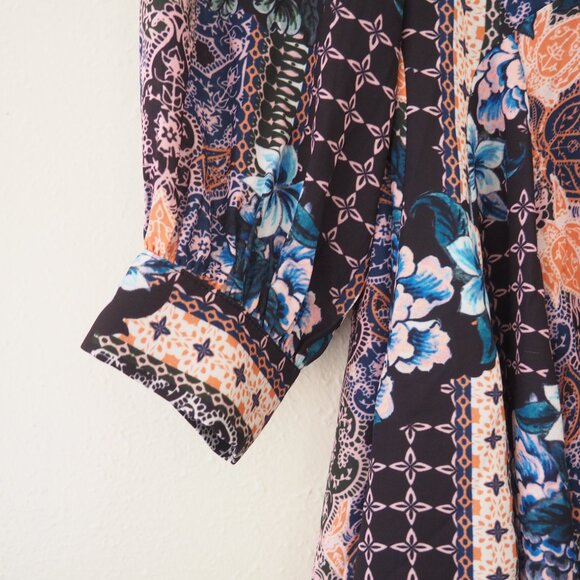 !! Sheike Voodoo Long Sleeve Floral Patchwork V-Neck Dress - Picture 4 of 9